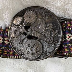 Vintage Bergamot Steampunk Brass Belt Unisex Gears Unique Engine Boho